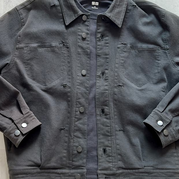 해칭룸 리버스 트러커 자켓 블루 차콜