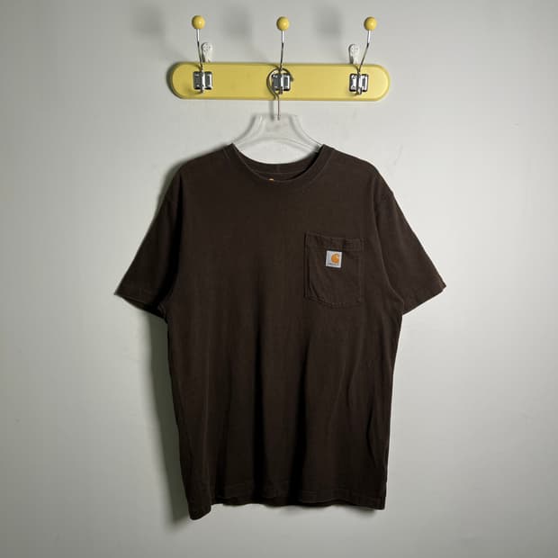 Carhartt 칼하트 브라운 포켓 반팔 티셔츠 S
