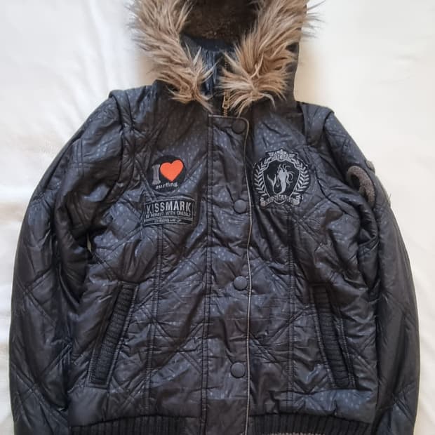 빈티지 y2k 갸루 펑크 퍼 패딩