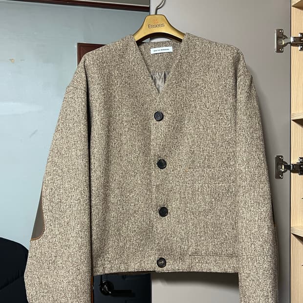 밈더워드로브 고야 텍스쳐드 패치 가디건 브라운 2size