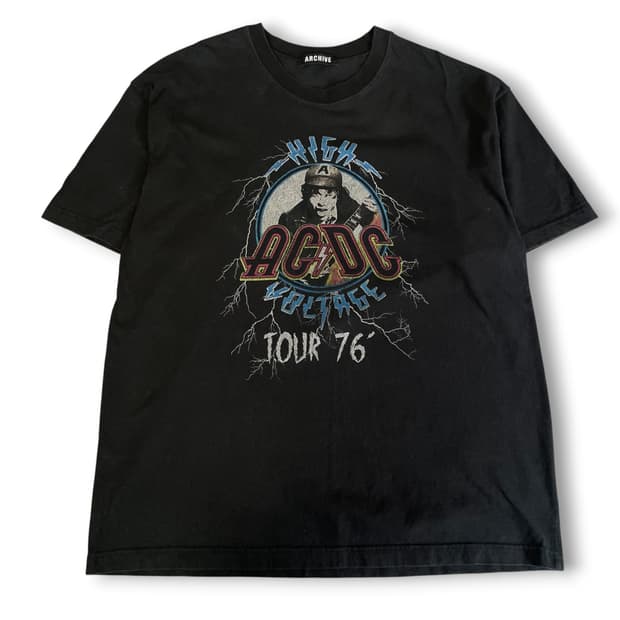 ACDC 하이 볼티지 투어 앵거스영 블랙 반팔티