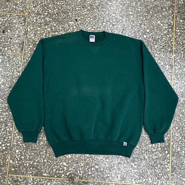 90s USA 러셀 그린 블랭크 스웻셔츠 XL