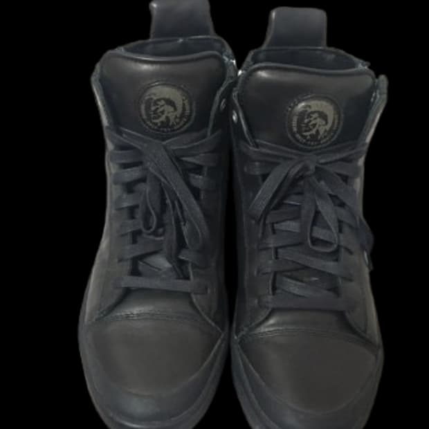 디젤 가죽 하이탑 스니커즈