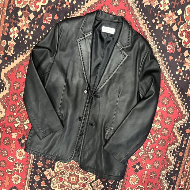 ( L-XL ) 가죽마이 가죽자켓 레더자켓 검정마이 가죽블레이저 