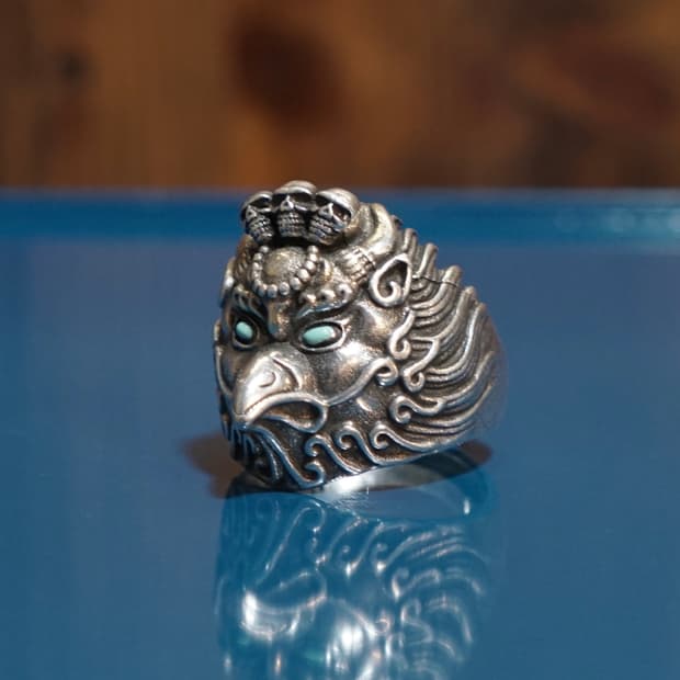 실버 925 스컬 디테일 반지