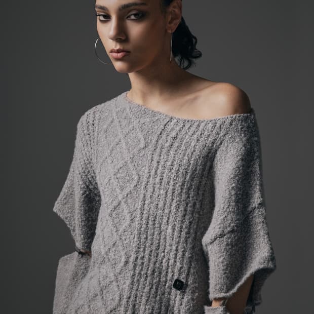 트리밍버드 슬리브 보트넥 니트