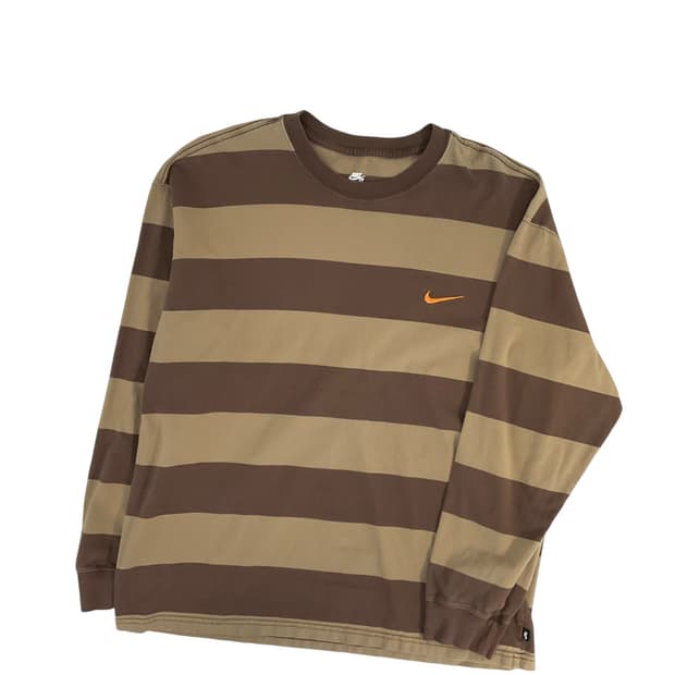 나이키 브라운 스트라이프 티