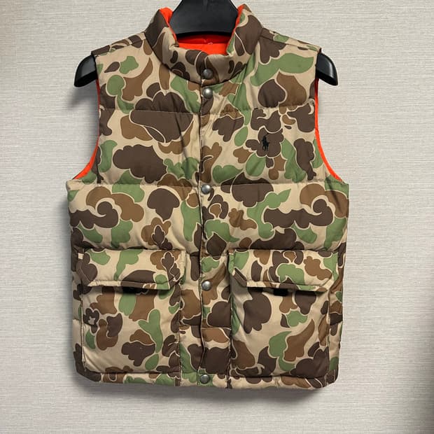 Vintage 빈티지 폴로 베이프 카모패턴 조끼 패딩 