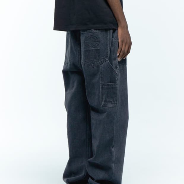 플라스틱 프로덕트 페인터 데님 팬츠 블랙 