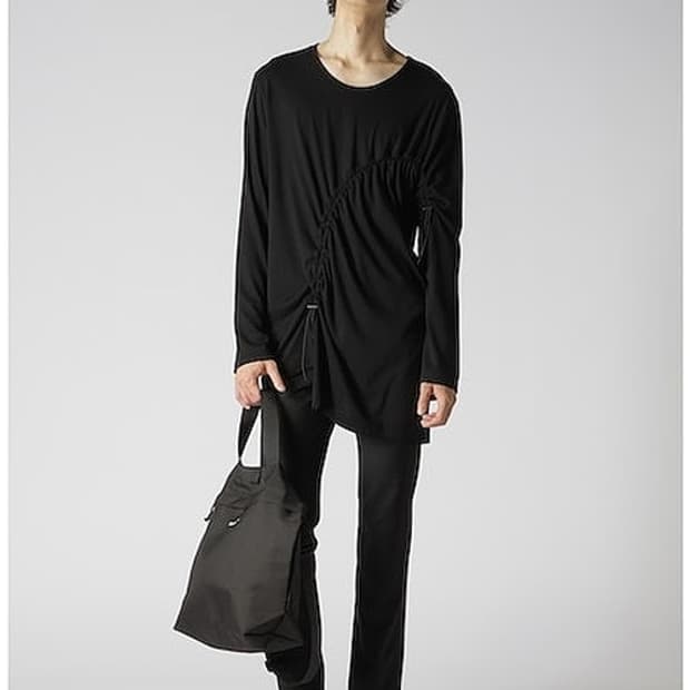 새상품 Ground Y 요지야마모토 커브드 블랙 롱슬리브 3size