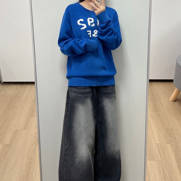 아베크롬비 자수로고 블루 맨투맨