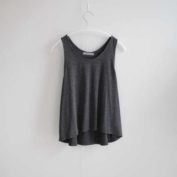 Fluid drape deep black sleeveless top