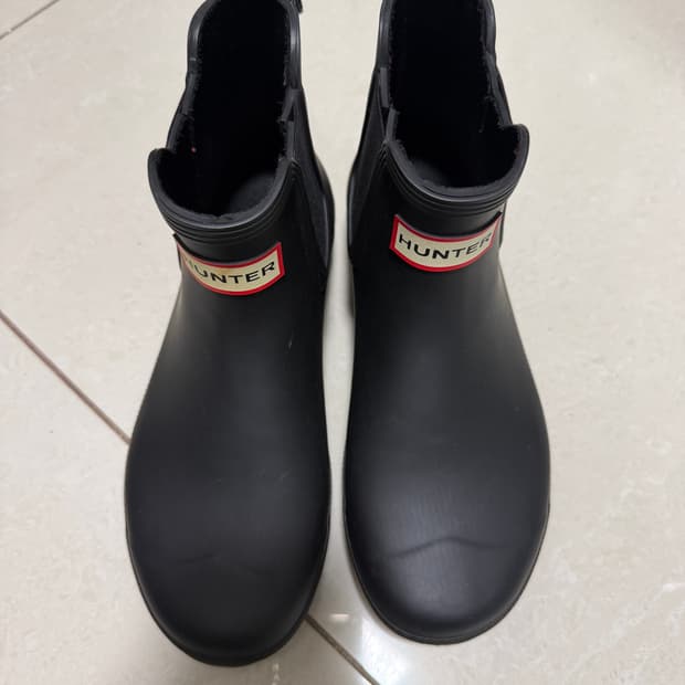 헌터 블랙 첼시 레인부츠 us6 230