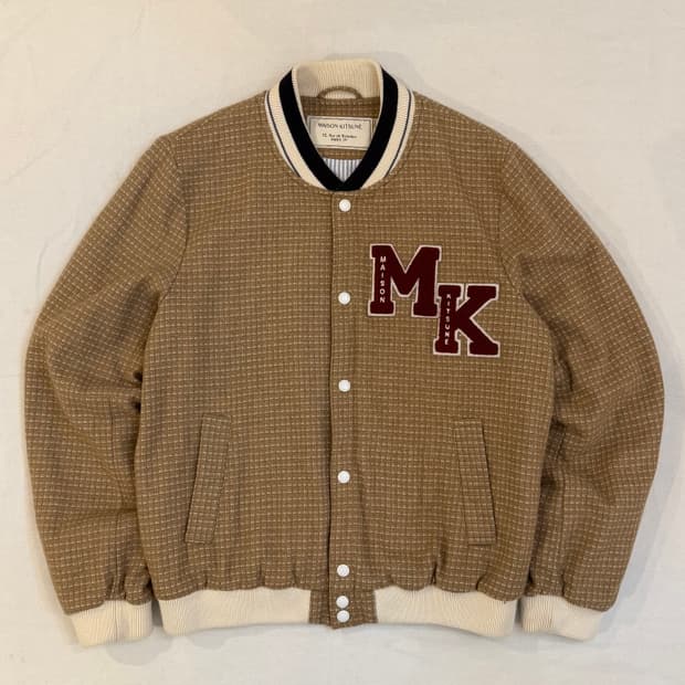 16FW 메종키츠네 울 바시티 테디자켓 브라운