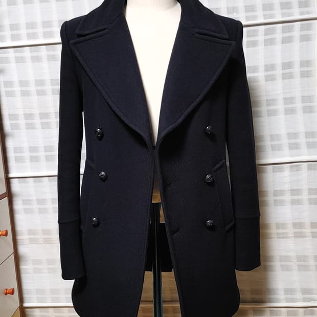 (한섬) 시스템 옴므 네이비 더블 코트 100 (슬림) / 캐시미어 블렌