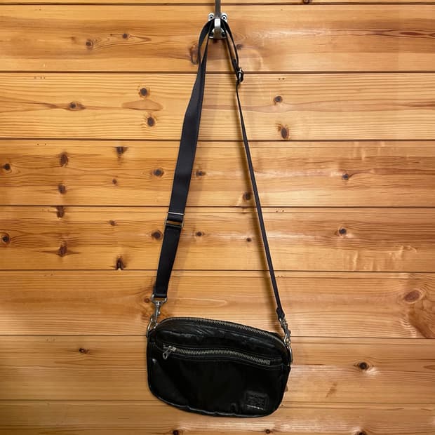 Porter black leather small bag
