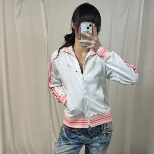 Adidas white pink jersey