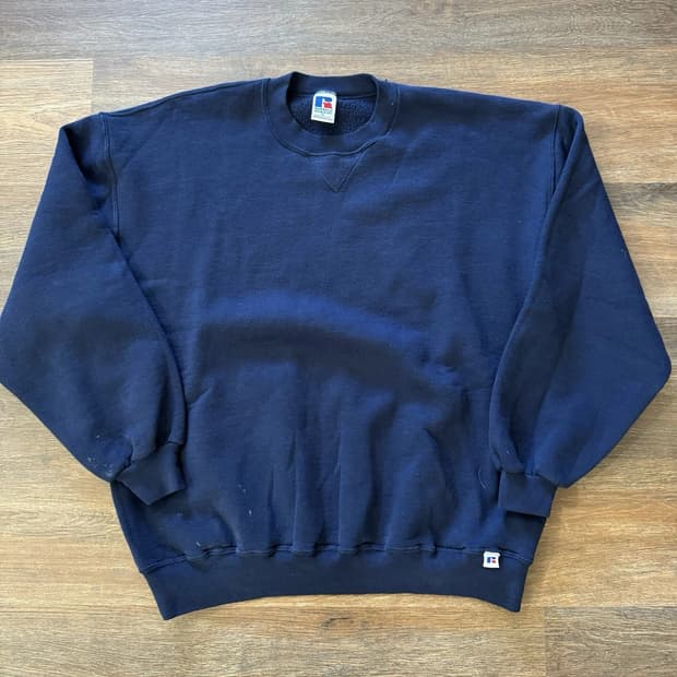 90s 러셀 애슬레틱 빈티지 네이비 블루 맨투맨