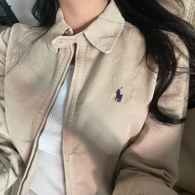 폴로 코튼 치노 자켓 베이지 여성 M