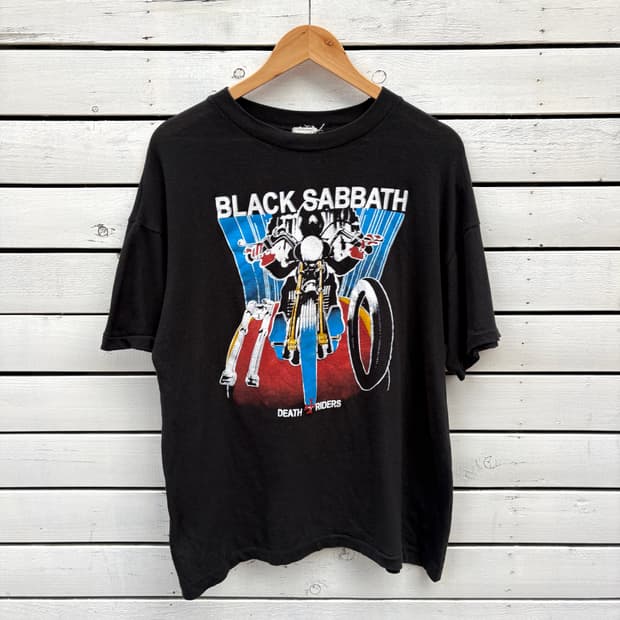 Black Sabbath 80s 빈티지 블랙사바스 밴드티 반팔 티셔츠
