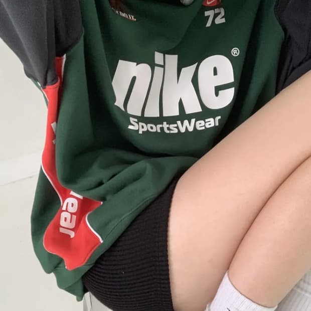 나이키 레터링 컬러블럭 프렌치 테리 맨투맨