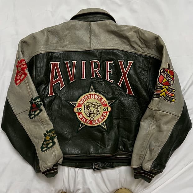 아비렉스 가죽자켓 바시티자켓