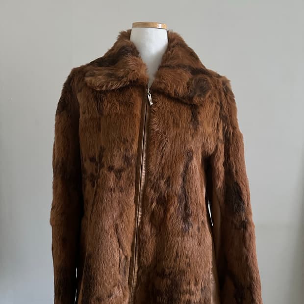 양가죽 토끼퍼 자켓