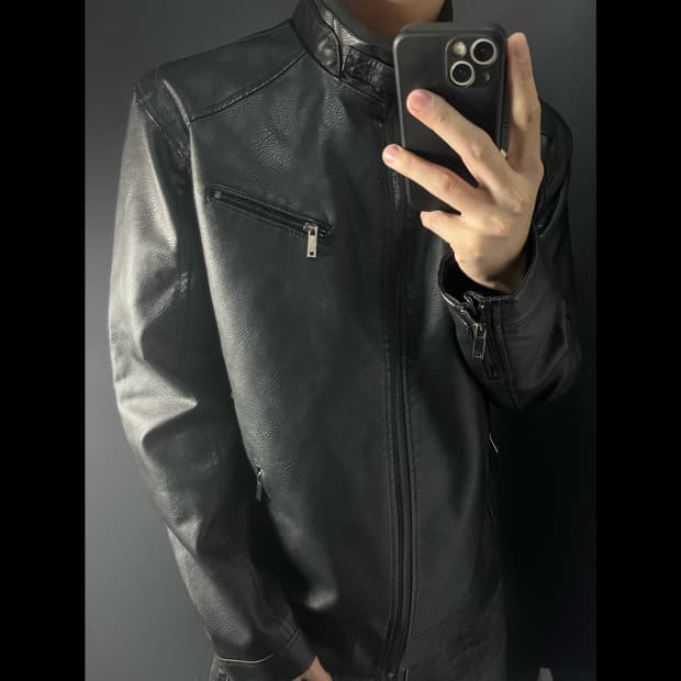 빈티지 라이더 가죽 자켓