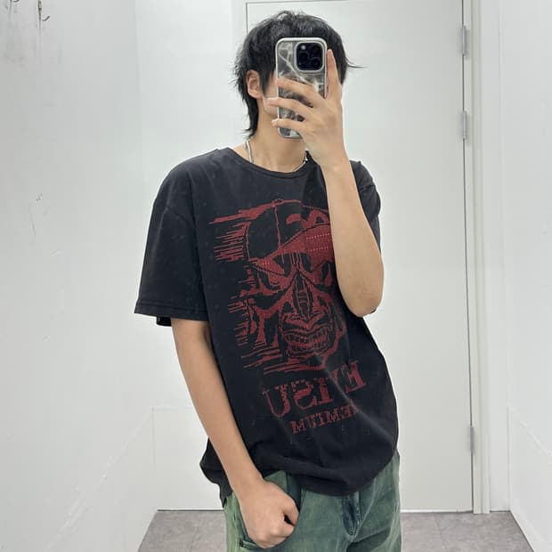 EVISU printing tee -black