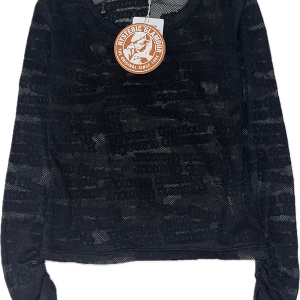 히스테릭 글래머 타입 로고 자카드 치비 티셔츠 블랙