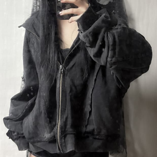 펑크 y2k 그런지 후드 자켓 
