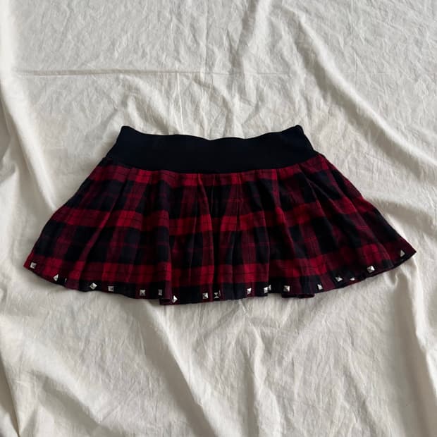 캐캐체 갸루펑크 나나펑크 체크 마이크로 미니 스커트