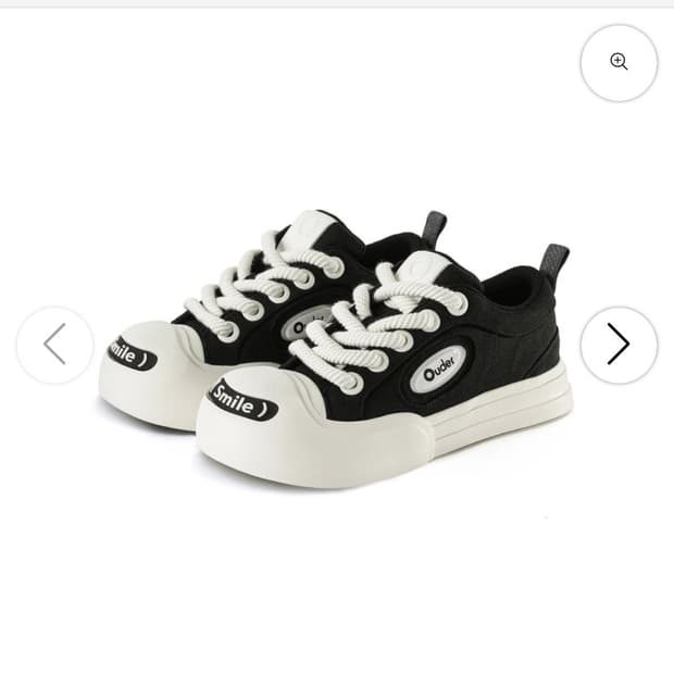 OUDER 스마일 클래식 캔버스 운동화 블랙 화이트