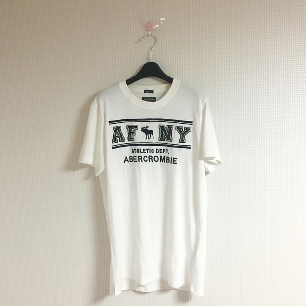 아베크롬비 화이트네이비 머슬핏 반팔