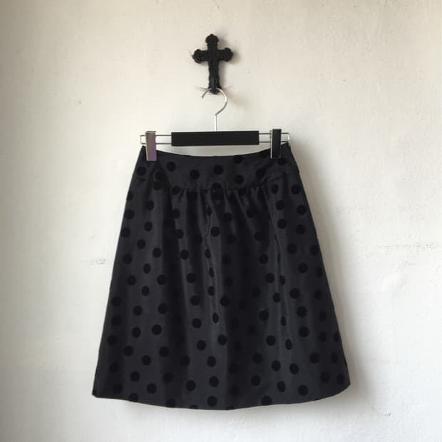 Dot pattern midi skirt