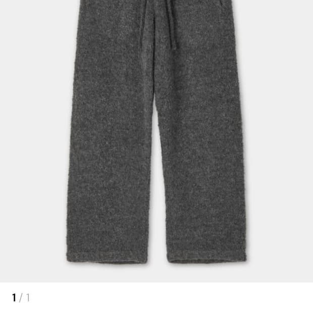 [s] 쿠어 알파카 울 부클레 니트 팬츠 챠콜그레이