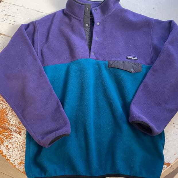 95FW 파타고니아 빈티지 신칠라 스냅-T 퍼플 터쿼이즈 플리스