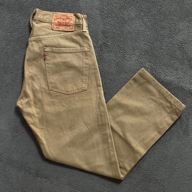 리바이스 501 베이지 데님팬츠 W32 L32