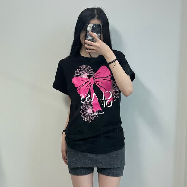 마르디메크르디 빅로고 블랙 반팔 티셔츠