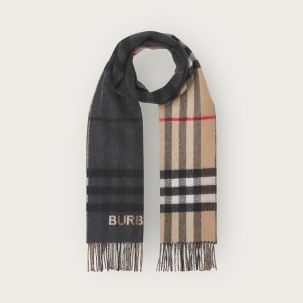 버버리 컬러믹스 로고 캐시미어 머플러