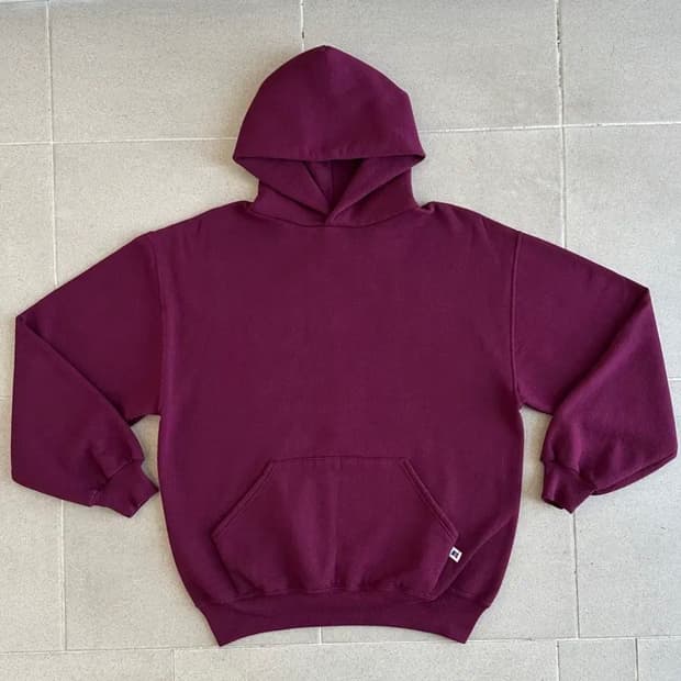 급처(L)90s 러셀 빈티지 버건디 후드티 USA (실착있음)