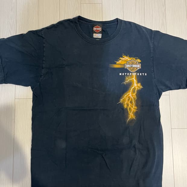 할리데이비슨 빈티지 티셔츠 L 라이트닝