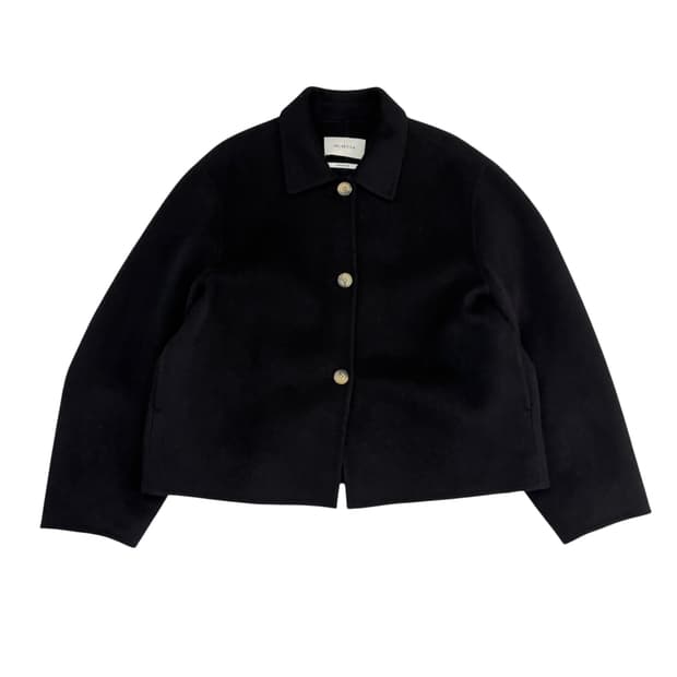 헬베티카 블랙 핸드메이드 울 숏 코트 자켓