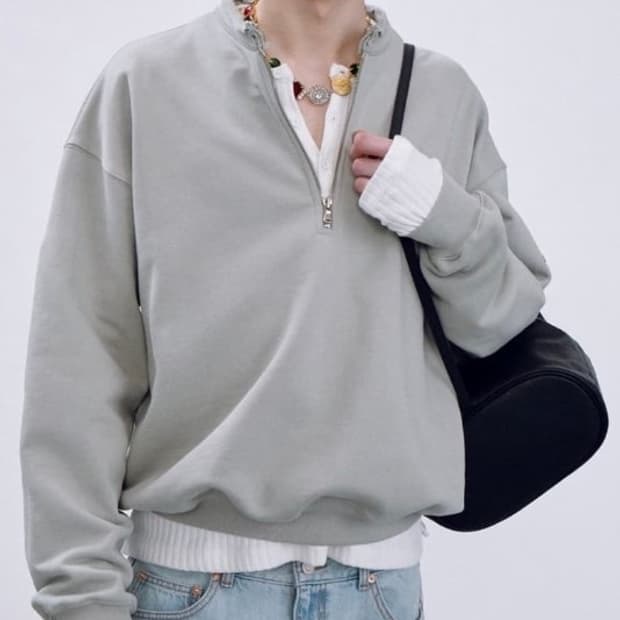 렉토 로우엣지카라 하프집업 맨투맨 라이트키키