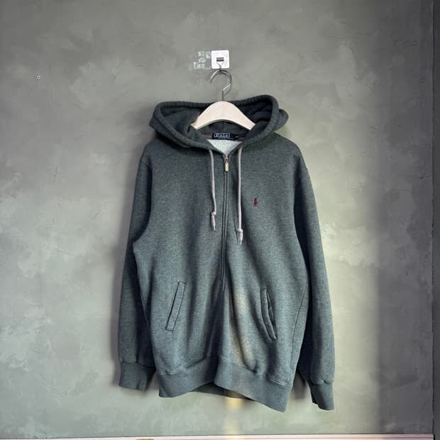 폴로 랄프로렌 후드집업 그레이 버건디