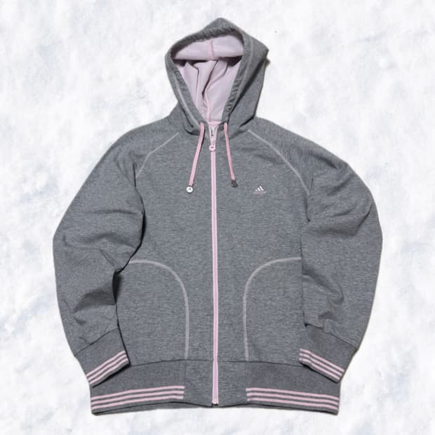 아디다스 일본 그레이 핑크 후드집업