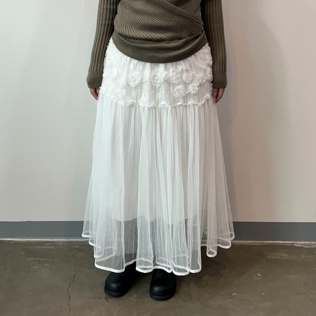 화이트 페어리 플로럴 스커트