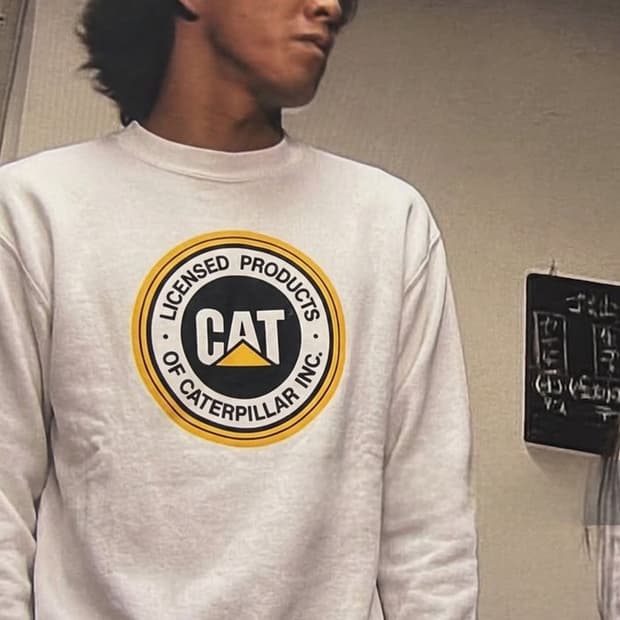 빈티지 USA 90s 캐터필러 CAT 서클 로고 스웻셔츠 M 95