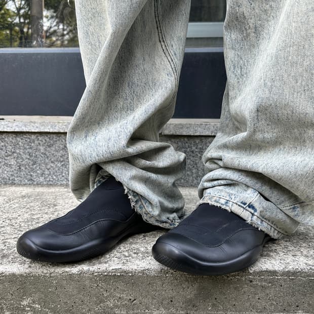 00s 빈티지 프라다 스포츠 가죽 스트레치 슬립온