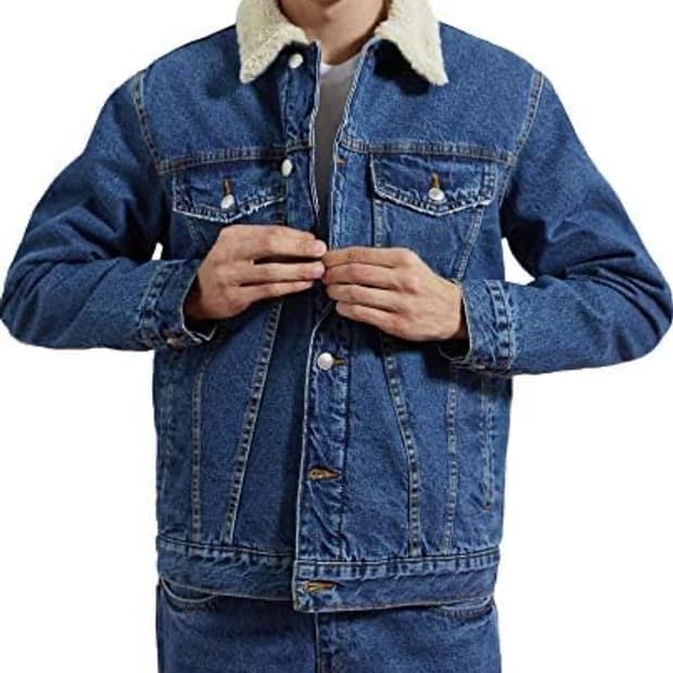자라 쉐르파 양털 데님자켓 청자켓 XL